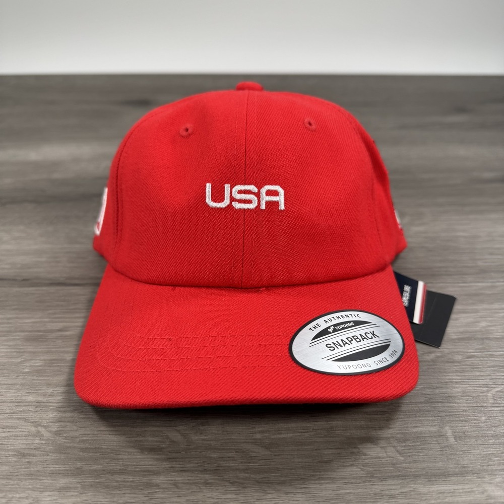 Hurley Team USA Hat Cap Strap Back Red Olympic Games Mens United States Olympics